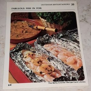 The Betty Crocker Recipe Card Library REPLACEMENT CARD OUTDOOR ENTERTAINING 1971